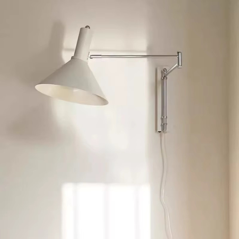TAONUANSHU Moderne LED Wandleuchte in Weiß und Silber, verstellbarer Wandlampen-Leuchter für Schlafzimmer und Home Office zum Lesen - Bild 1
