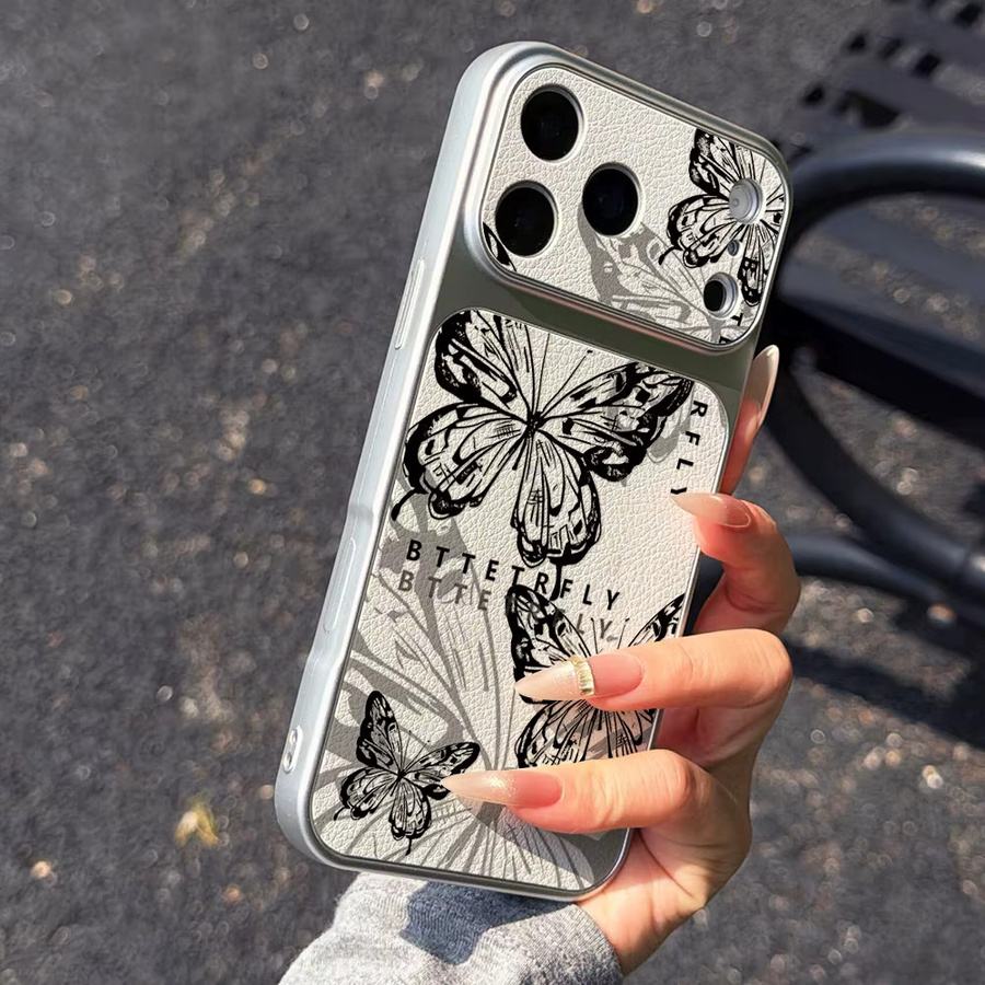 Stoßfeste Kunstfell-Handyhülle mit Schmetterlingsdruck für Apple iPhone 17 Air 16 15 14 13 12 11 Pro Max in Multicolour mit mattem Finish - Bild 5