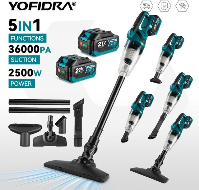 Yofidra Kabelloser Handstaubsauger, wiederaufladbar, ideal für die Reinigung von Auto und Haustierhaaren, kompatibel mit Makita-Akkus - Bild 1