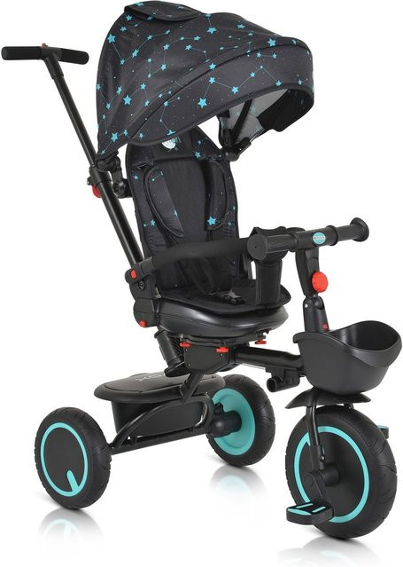 Byox Dreirad Tricycle Orion faltbar mit Schiebestange und PU-Reifen in Türkis - Bild 1