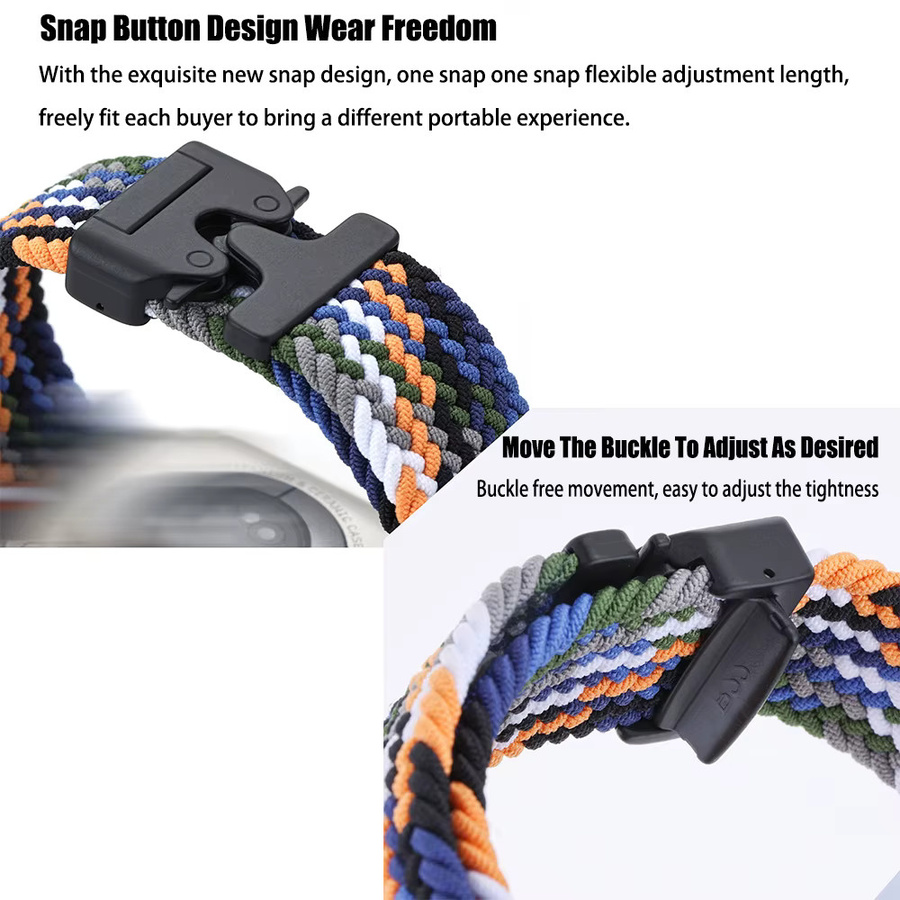 Uhrenarmband Nylon, geflochten, 20 22 mm, Bunt, Unisex - Bild 4