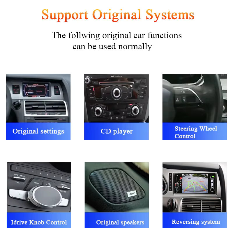 Bonroad Drahtloser Multimedia Player mit CarPlay und Android Auto für Audi A6 C6 4F 2005-2012 MMI 2G 3G in Schwarz mit Bluetooth und GPS - Bild 5