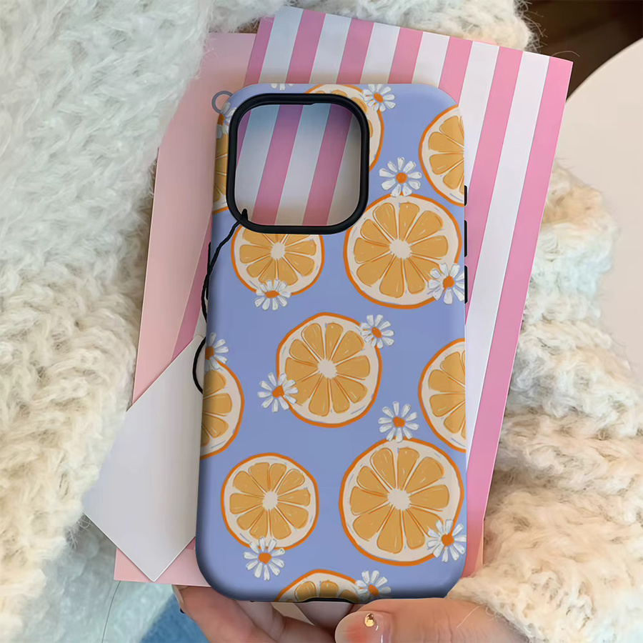 Potdemiel Handyhülle Orange Slice & Daisy für iPhone 17 16 15 14 13 12 11 Pro Max Plus mit doppelschichtiger Rückseite in Multicolour - Bild 3