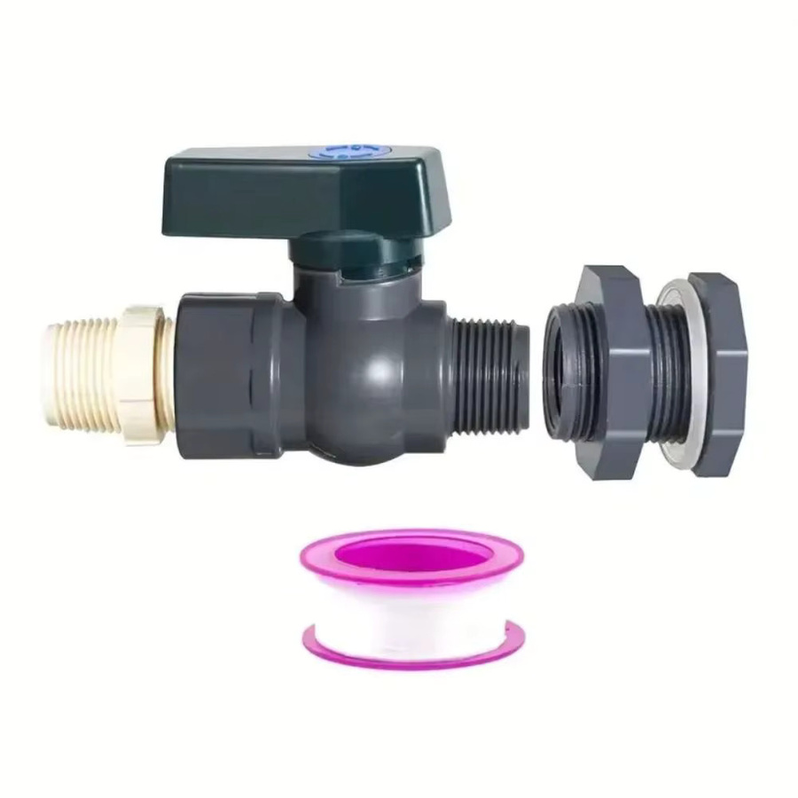 PVC Regenfass-Umlenkkit 3/4 Zoll mit Innenanschluss und Ventil-Adapter in Braun - Bild 4