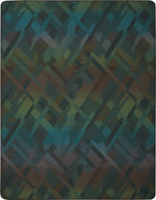 Biederlack Wohndecke Mossy Glow in Blau Grün Multicolour mit geometrischem Design, B/B/H: 200 x 150 cm - Bild 1