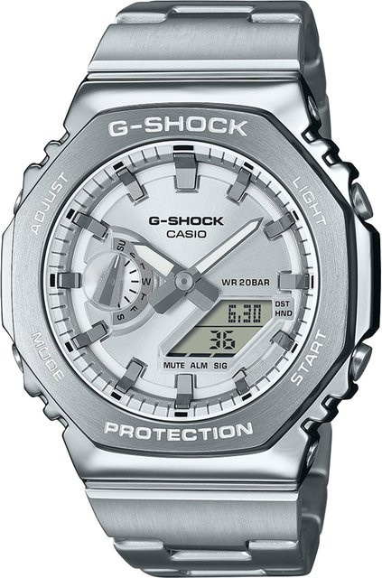 Casio G-Shock Classic Armbanduhr, Quarz, Edelstahl, Silber, 44 mm, Herren - Bild 1