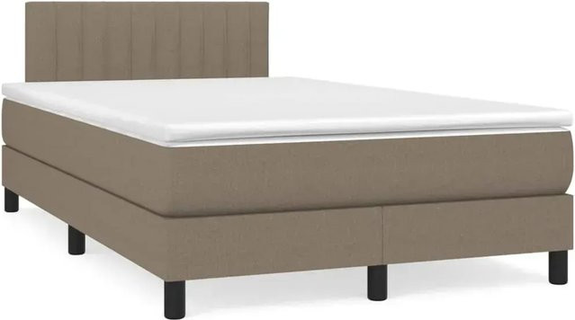 vidaXL Boxspringbett mit Matratze Hybrid-Design in Taupe, B/T: 120 x 200 cm - Bild 1
