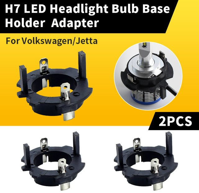 APMATAUTO H7 LED Scheinwerferlampe Adapter Set in Schwarz für Volkswagen Golf 5 und Jetta MK5 - Bild 1