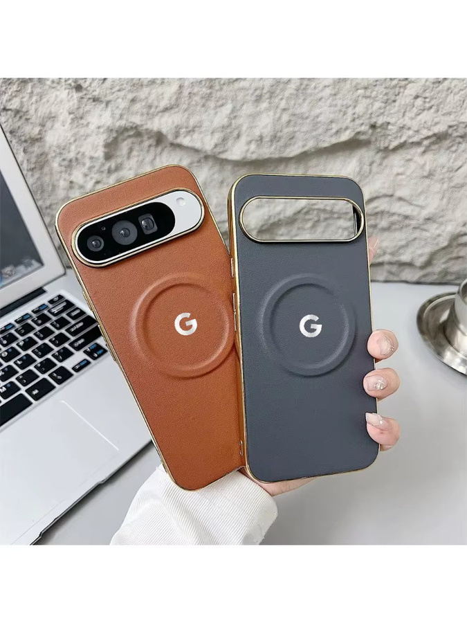 Matte PU-Leder Bumper-Hülle für Google Pixel 10, 9, Pro, XL, 8, 7, A/Pro in Weiß mit Anti-Fall-Schutz und kabellosem Laden - Bild 3