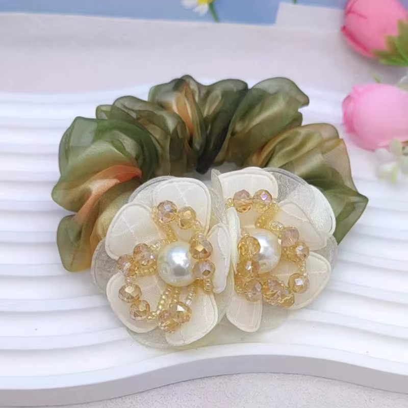 FENGCHE Haarring Gummiband, Organza, Blume, Damen - Bild 2