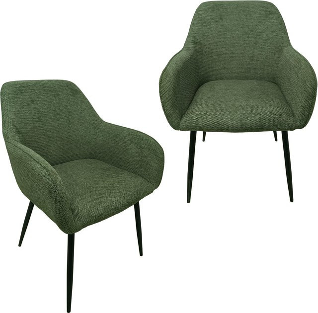 HTI-Living Stuhl Albany Waffle Grün 2er-Set in Waffelpiqué-Optik - Bild 1