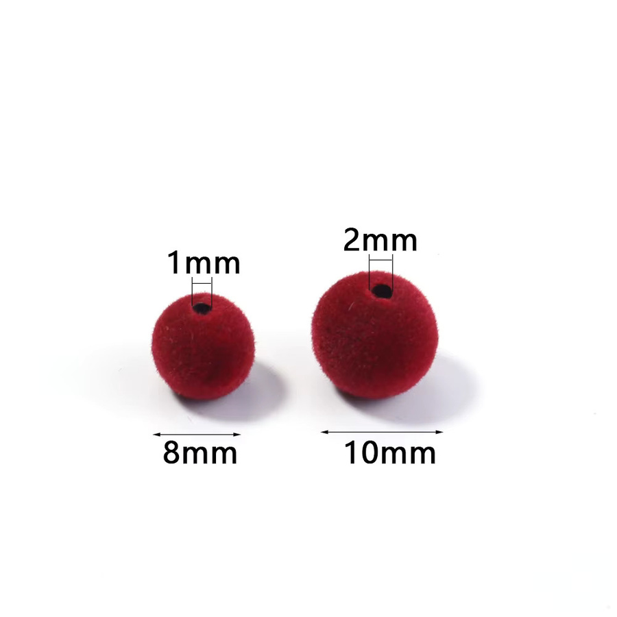 Louleur Harzperlen, Samtoberfläche, Runde Kugelperlen, 8/10 mm, 100 Stück - Bild 1