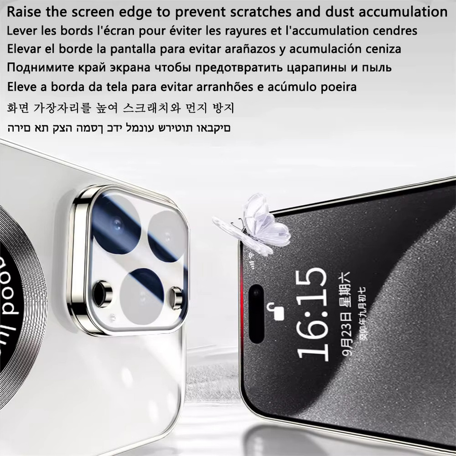 Bajasu MagSafe Magnetism Schutzhülle für iPhone 16 15 14 13 12 Pro Max Plus mit Apple Logo Vergrößerung und Elektroplatte Vollrückseite in Transparent/Purple - Bild 3