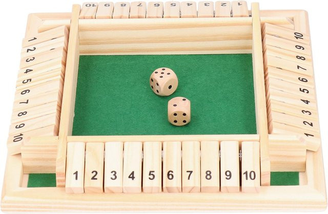 TOMTOP JMS Würfel Spiel Set Holz, Partyspiel, für 4 Personen, Grün, Blau - Bild 1