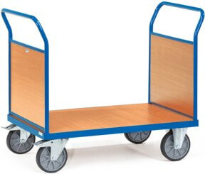 Fetra Doppel-Stirnwandwagen 2523 in Blau mit TPE-Reifen und 600kg Tragkraft - Bild 1