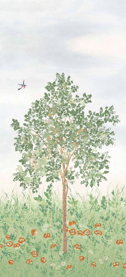 Isidore Leroy Mural Fresco Naturel Panel A Wandtapete mit botanischem und floralem Design in Multicolour, Breite: 50 cm, Höhe: 330 cm - Bild 1