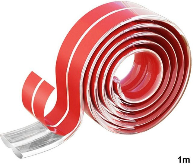 Lanxing Eckenschutz für Kinder, Kollisionssichere Tischkante und Stoßstange aus Kunststoff, Selbstklebend, Farbe: Transparent oder Rot, Länge: 1 m - Bild 1