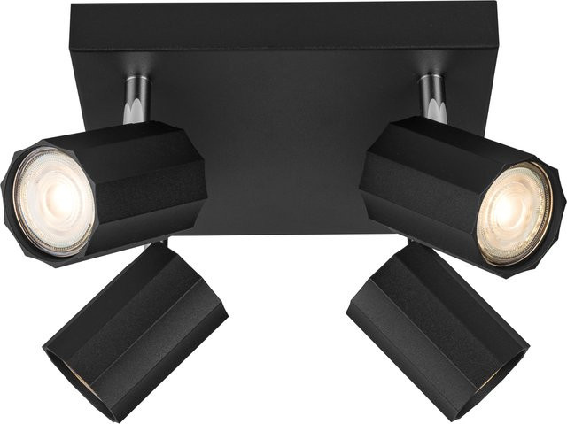 LIVARNO HOME Deckenschienenleuchte in Schwarz mit 4 neig- und schwenkbaren LED-Spots für GU10 Leuchtmittel - Bild 1