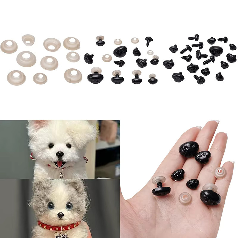 Beadia Hund Nase, Zubehör, schwarz, Kunststoff, 10–30 Paare/Packung - Bild 3