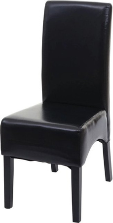 CHEFGASTRO Esszimmerstuhl gepolstert aus Kunstleder in Schwarz mit dunklen Beinen, B/T/H: 100 x 44 x 56 cm, Sitzhöhe: 48 cm