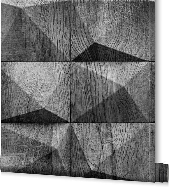 Marburg Vliestapete GZSZ 3D Holzoptik in Dunkelgrau, Breite: 0,53 m, Länge: 10,05 m - Bild 1