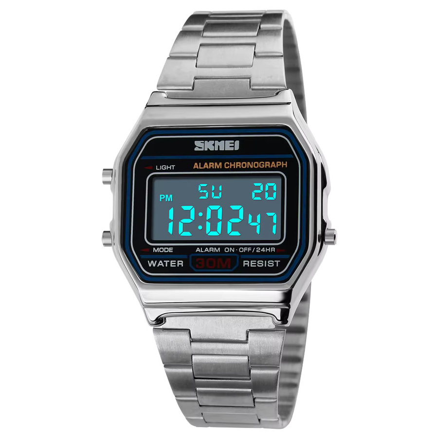 Skmei Armbanduhr Digital, Chronograph, Edelstahl, Schwarz, Herren - Bild 5