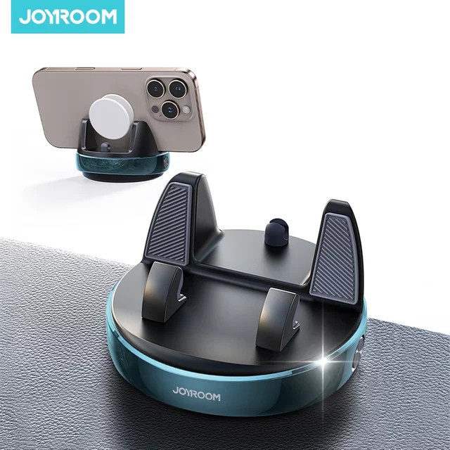 Joyroom Armaturenbrett-Autotelefonhalterung in Silber für 4,7-7 Zoll Smartphones mit 360 Grad Rotation und Einhandbedienung - Bild 1