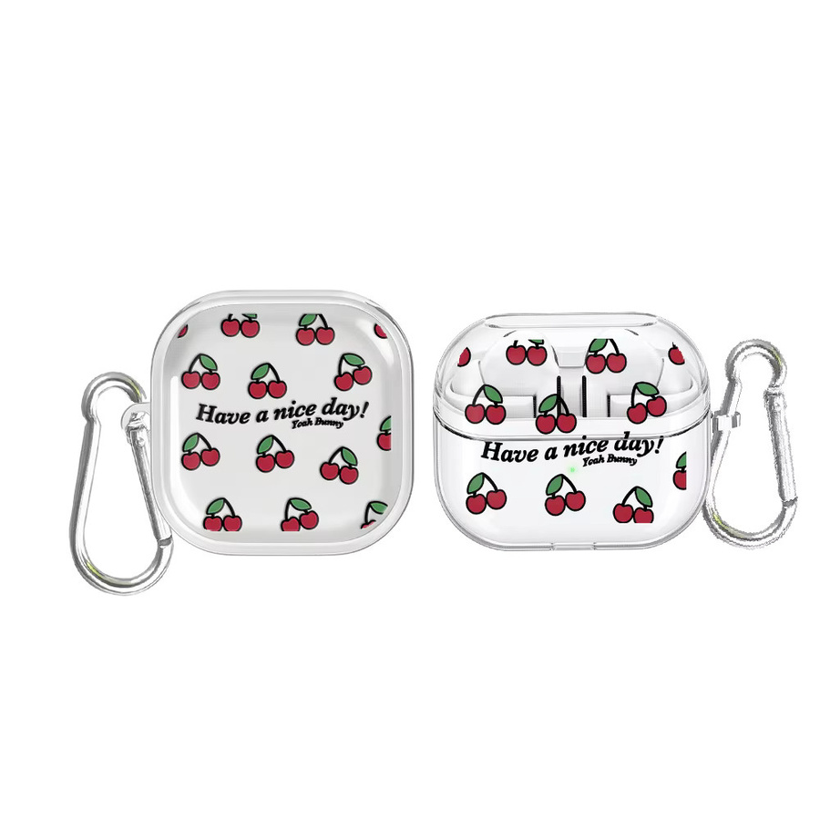 Retro Cherry Schutzhülle für Samsung Galaxy Buds Pro, Buds FE und Buds Live, transparent - Bild 4