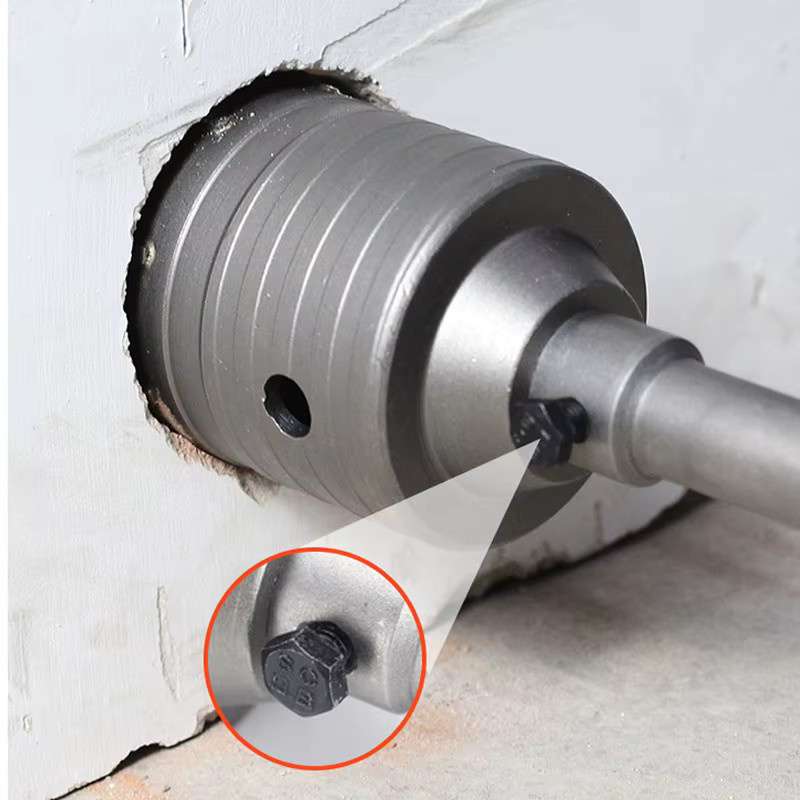 CNHENRY SDS Plus Lochsäge Set mit TCT Hartmetall-Bits für Beton, Ziegel und Zement, Farbe: Silber, Durchmesser: 30,0 mm - Bild 4