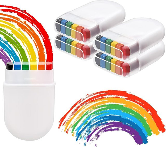Bunte Regenbogen-Kreidefarbe für Sidewalk-Art und Partys in Mehrfarbig und Schwarz - Bild 1