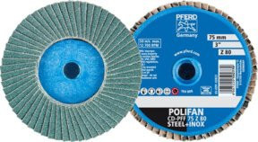 PFERD COMBIDISC Mini-Polifan 75mm K 80 Zirkon Schleifscheibe Blau - Bild 1
