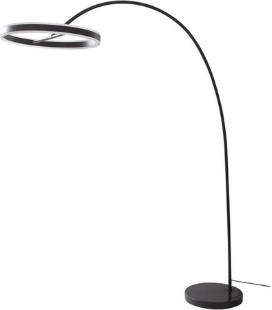 Lucande LED Bogenleuchte Yekta Stehlampe aus Metall in Schwarz, dimmbar, Modernes Design für das Wohnzimmer