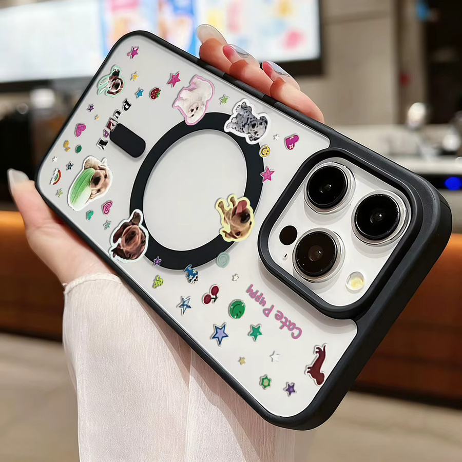 Magnetische Handyhülle für Apple iPhone Modelle inklusive Welpen-Aufklebern - Bild 4