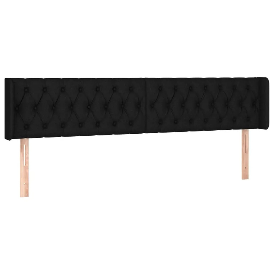 vidaXL LED Kopfteil in Schwarz mit integrierter Beleuchtung und USB-Ladeport aus Stoff, B: 183 cm, H: 78-88 cm, T: 16 cm - Bild 2