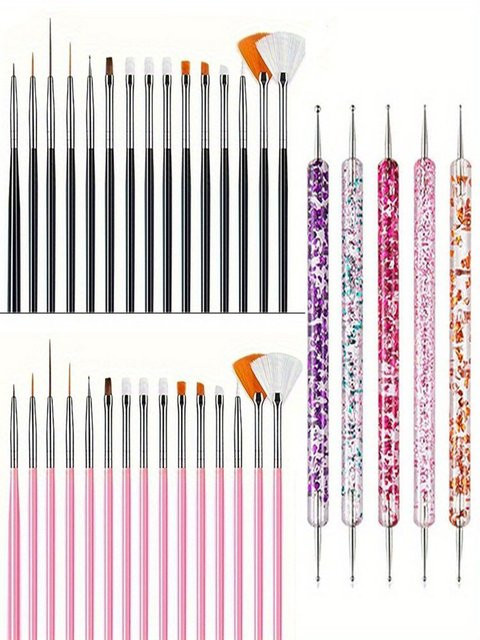 FUMOSIK Nail-Art-Pinsel-Set, 20-teilig, Pink - Bild 1