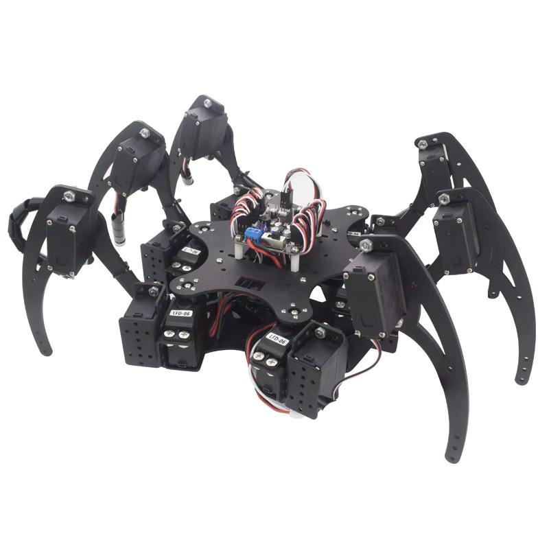 FutureTrace Aluminium Hexapod Spider Roboter Rahmen Kit, Metall, Silber, Schwarz - Bild 3