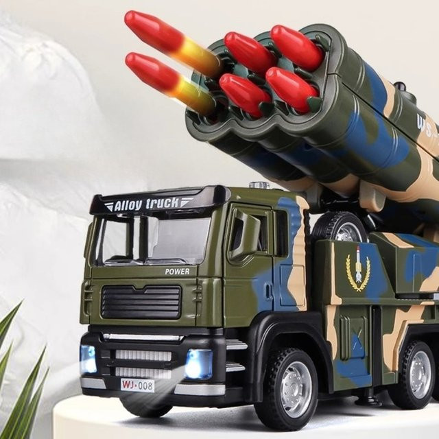 HAOCHI Raketenraketenwerfer, Automodell, Maßstab 1:32, Metall, Pullback - Bild 1