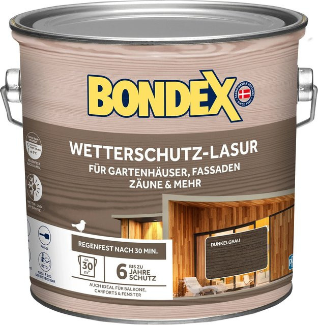 Bondex Wetterschutz-Lasur Dunkelgrau 2,5 l - Bild 1