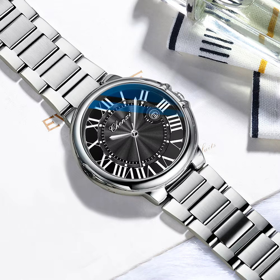 CHENXI Armbanduhr Quarz, Edelstahl, Blau, Unisex - Bild 4