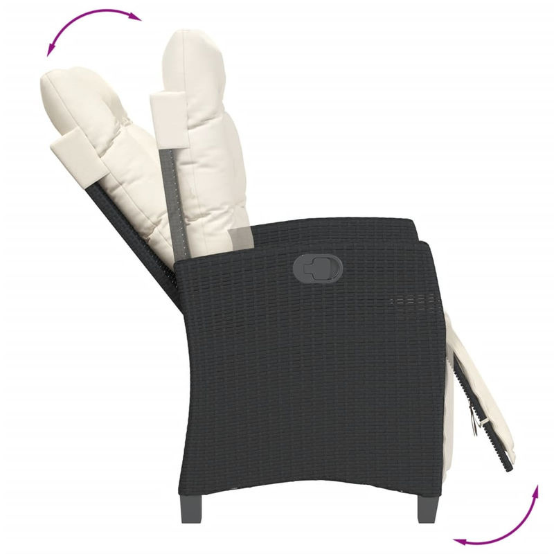 Vidaxl 7-teiliges Gartenmöbel-Set aus Polyrattan und Akazie mit Kissen, Schwarz - Bild 3