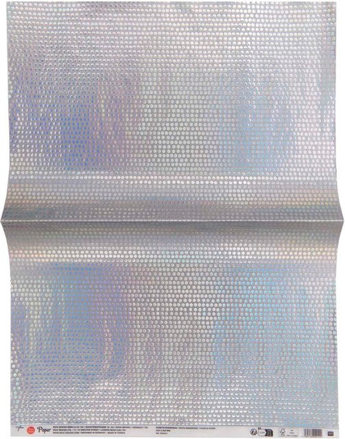 Rico Design Paper Poetry Paper Patch Papier mit Punktemuster in Silber und Irisierend, B x H: 30 x 42 cm - Bild 1