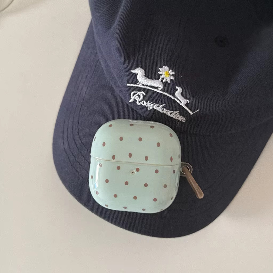 Glänzende Schutzhülle für Huawei FreeBuds 7i 6i 5i SE3 SE2 FreeClip 2 in Mintgrün mit braunem Polka-Dot-Muster - Bild 4