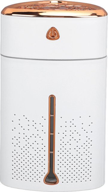 Tragbarer Mini-Luftbefeuchter von Fishine mit Ultraschall-Technologie, 1000ml, USB-Betrieb, Touch-Taste und Nachtlicht in Weiß oder Gold - Bild 1
