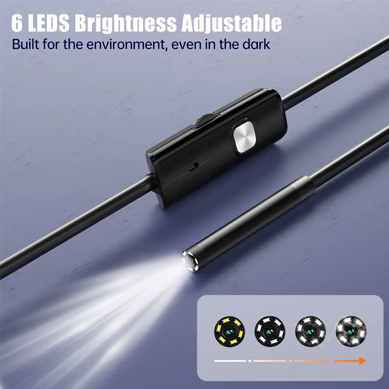 ENWOR Android Endoskop mit USB-C Anschluss, wasserdichte USB-Schlangenkamera mit 6 LED-Lichtern in Schwarz, kompatibel mit Android-Handys und PC - Bild 3