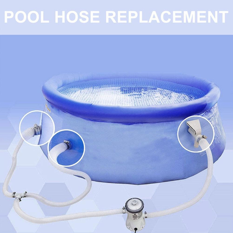 OutsideWorld Ersatzschlauch und Klemme Set für Schwimmbecken Poolfilterpumpen, kompatibel mit 300GPH und 330GPH Pumpen, Weiß, 2 Stück - Bild 2