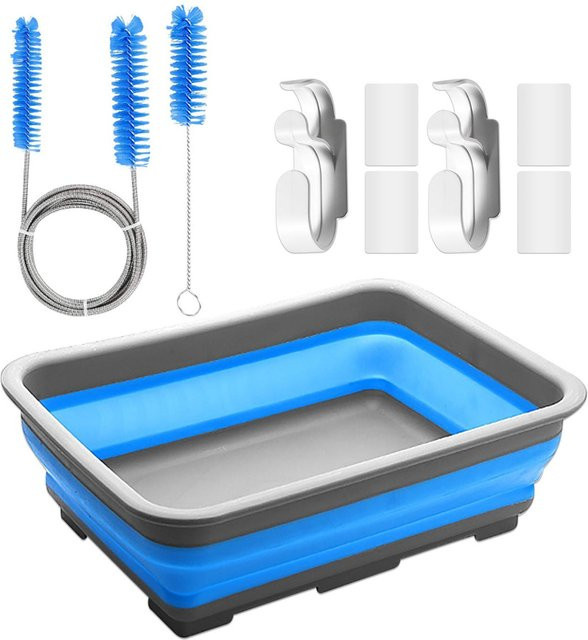 SALORIEN CPAP-Reinigungsset für Schlauch und Maske mit Bürste und faltbarem Waschbecken, Farbe: Blau - Bild 1