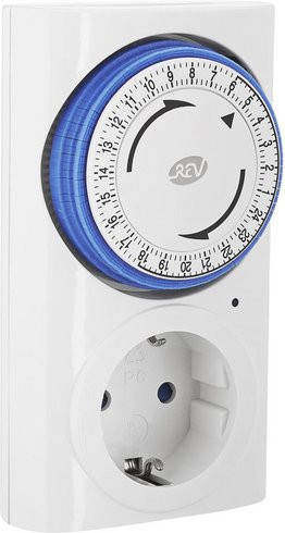 REV-Ritter mechanische Zeitschaltuhr mit LED-Anzeige und Berührungsschutz, 230 V, Weiß/Blau - Bild 1