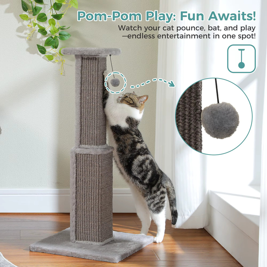 PAWZ Road Katzenkratzbaum mit Sisal und integriertem Spielzeug für Katzen im Innenbereich - Bild 1