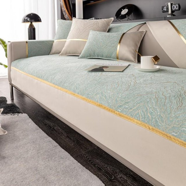 Modernes Chenille-Sofakissen mit Wellenmuster von Super Six, rutschfestes Sitzkissen mit Stoffbezug, B/B/H: 70 x 70 x 70 cm - Bild 1
