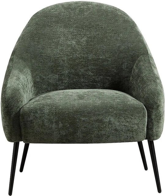 Vente-unique Sessel Ribedi mit gerader Rückenlehne in Grün aus strukturiertem Stoff und Metallrahmen, Höhe: 73,5 cm - Bild 1